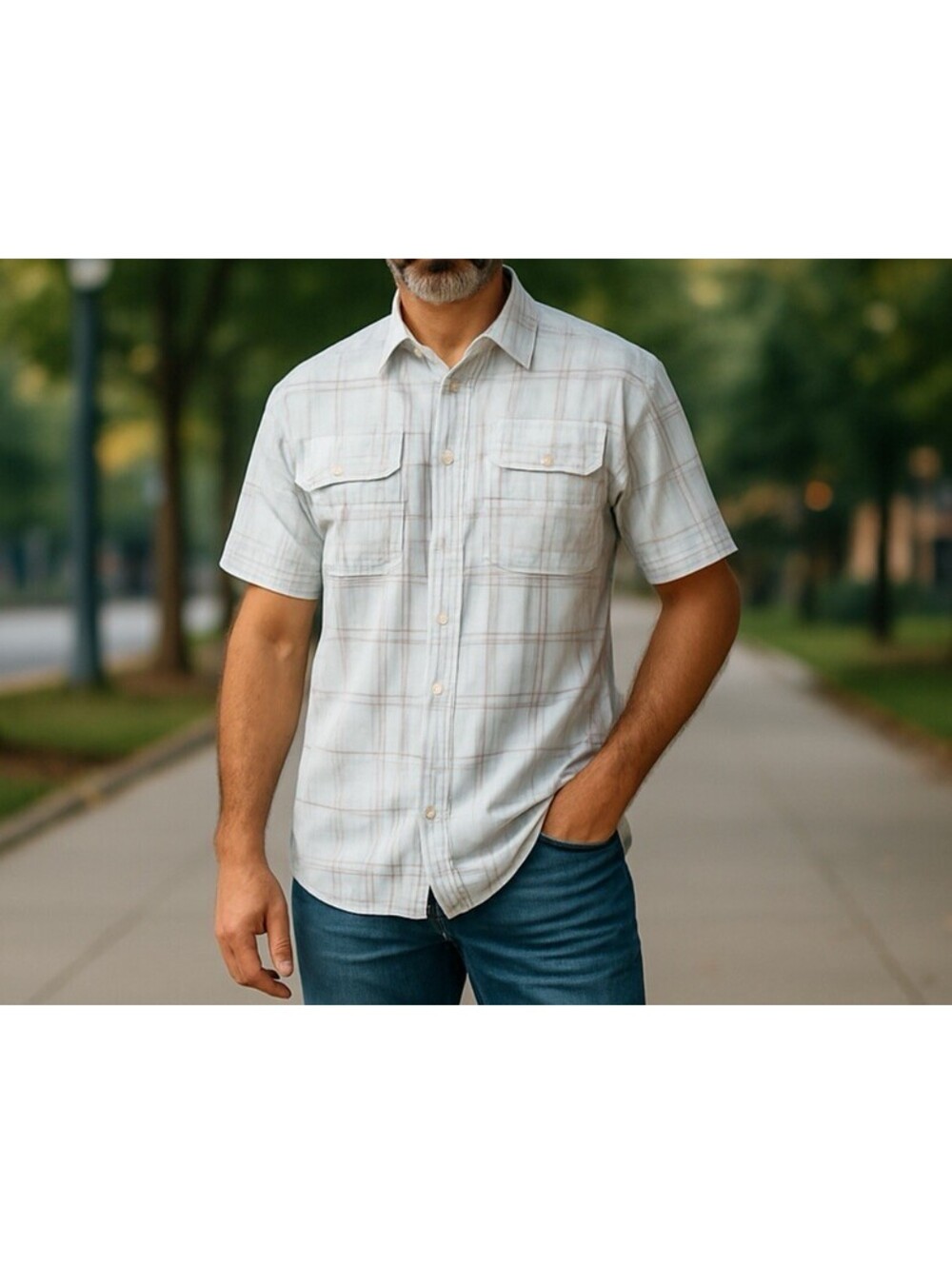 Habit Travel Shirt L Plaid UPF 40 Sun Protection Lightweight Fishing Sports